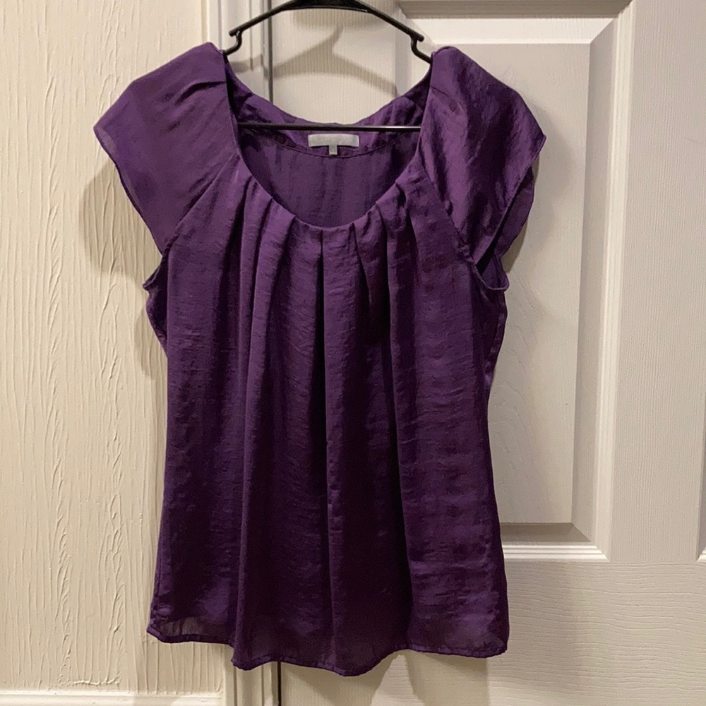 Purple Short Sleeve Blouse